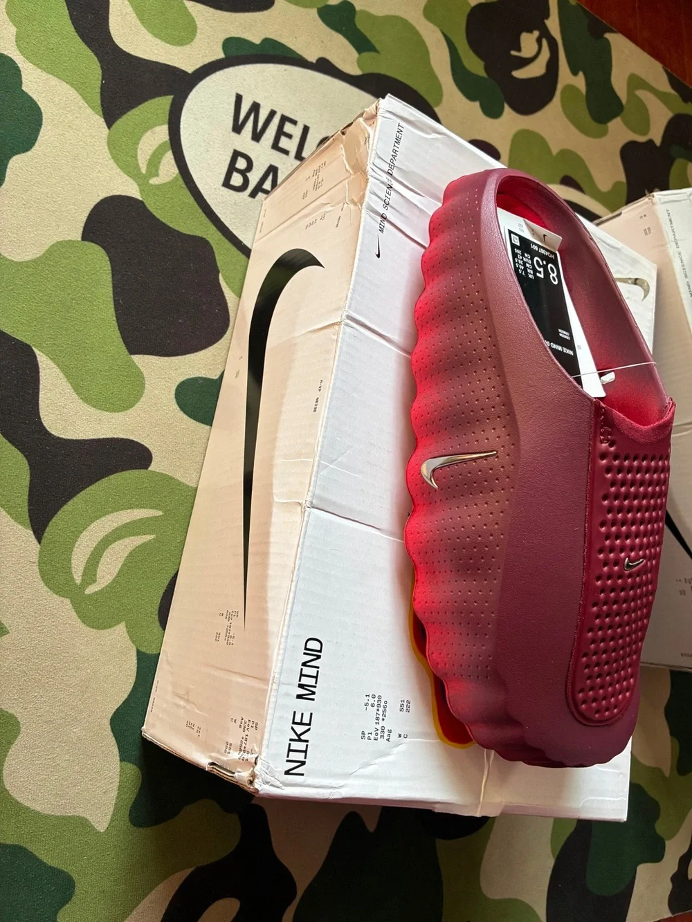Nike Kids Burgundy/Red Slide Clog